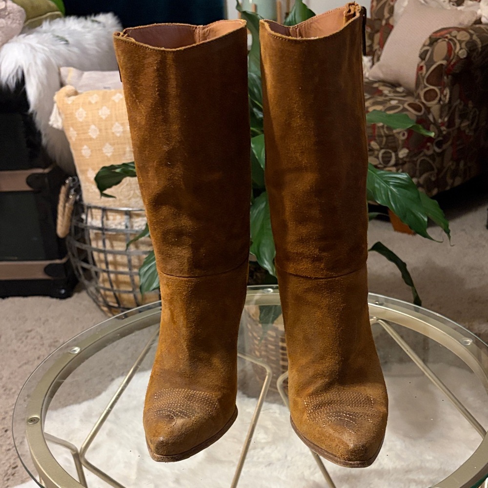 Golden Goose Brown Suede Heeled Boots - Picture 2 of 10